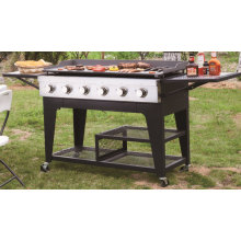 2/4/6/8 Queimador Heavy Duty Outdoor Grade de Luxo Griddle BBQ Grill